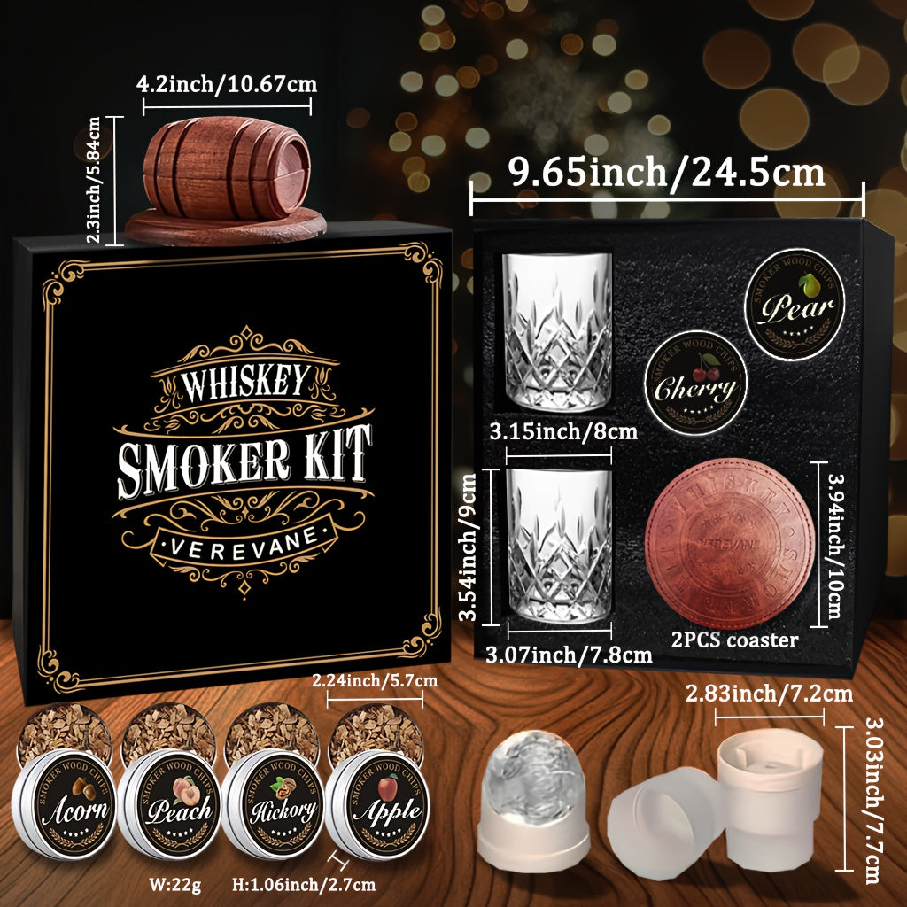 Whiskey Smoker Kit with 6 Wood Flavors & Accessories-4