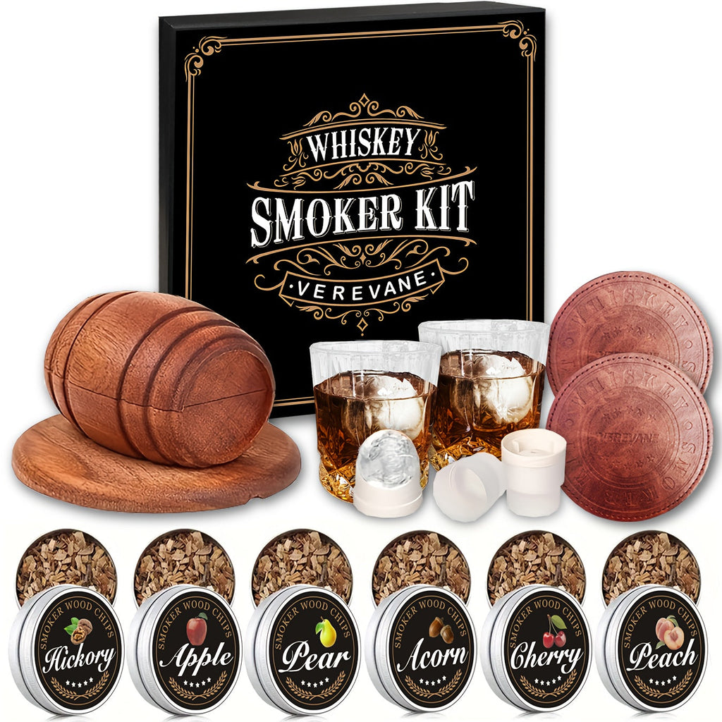 Whiskey Smoker Kit with 6 Wood Flavors & Accessories-0