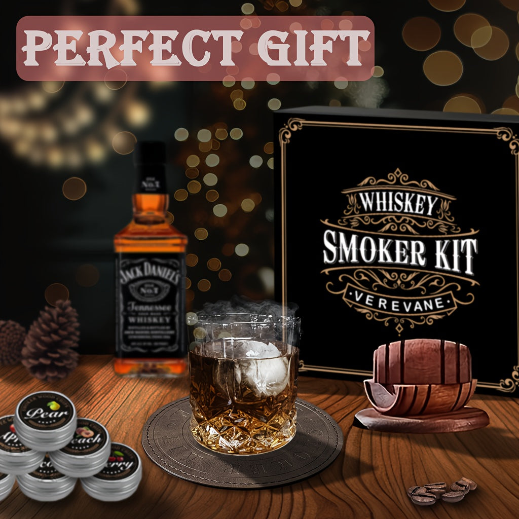 Whiskey Smoker Kit with 6 Wood Flavors & Accessories-3