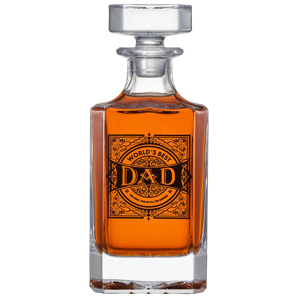 Gift for Dad Whiskey Decanter Gift Set | 730mL Decanter 2 Whiskey Glass | Father's Day, Birthday, Housewarming Gift for Your Loved One, Men, Dad, Him, Beautiful Wooden Gift Box-1