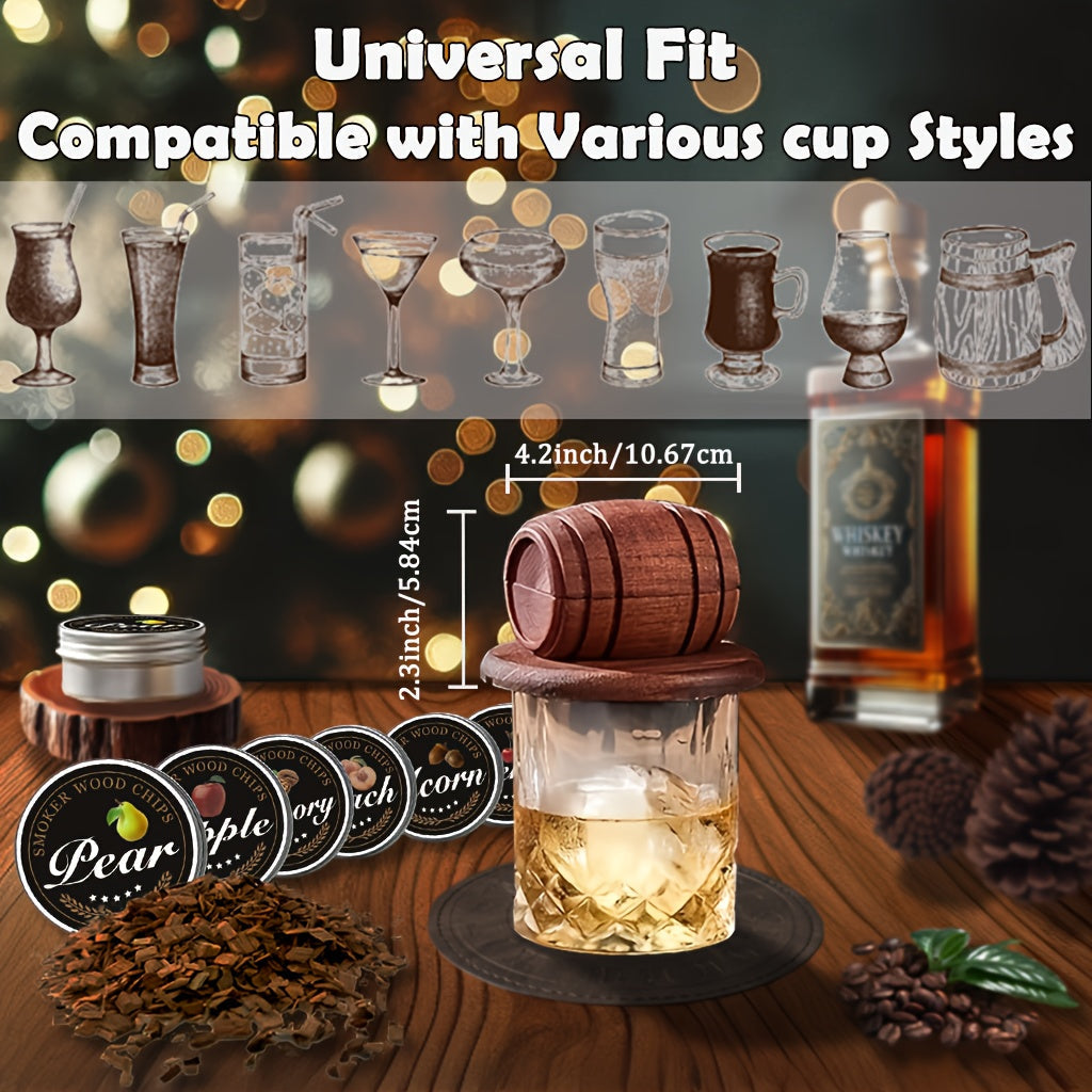 Whiskey Smoker Kit with 6 Wood Flavors & Accessories-2